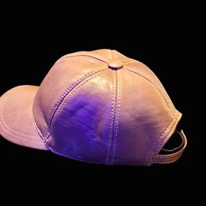 Genuine brown leather cap